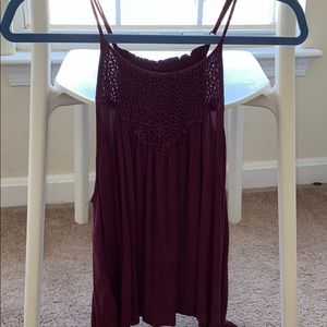 maroon tank top